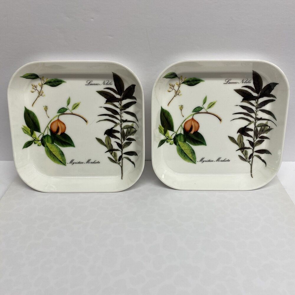 Mebel Melamine Square Plates Trays Myristica Moschata Plants Made In Italy